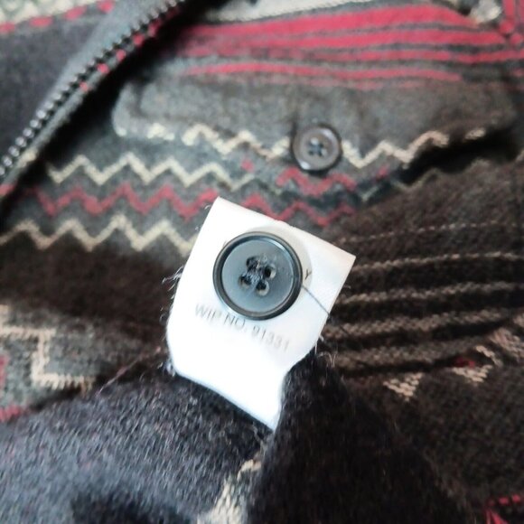 Woolrich Womens Small Shirt Jacket Wool Blend Gray Red Southwest Striped Zip Up - Picture 8 of 15